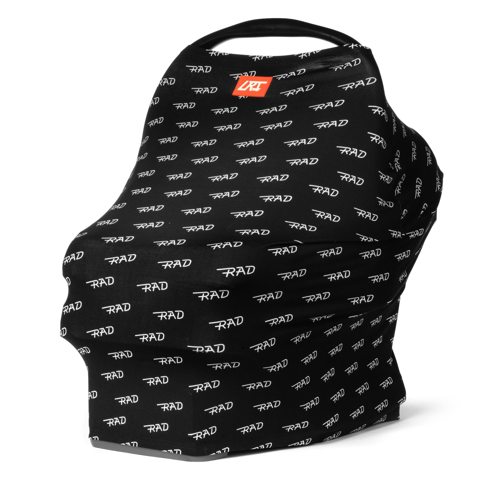 Black multi-use cover with white 'RAD' text and red logo patch.