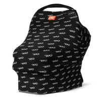 Black multi-use cover with white 'RAD' text and red logo patch.