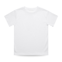 RAD Organics white cotton tee, classic crew neck style.