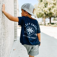 Stay Swell tee in black, styled product shot