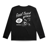 Final Track Attack black long sleeve tee shirt back graphic