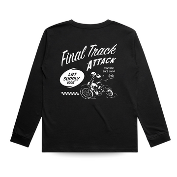 Final Track Attack black long sleeve tee shirt back graphic