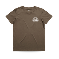 Front of Walnut 'Til Death Do We Ride' Tee with small Born to Ride logo.