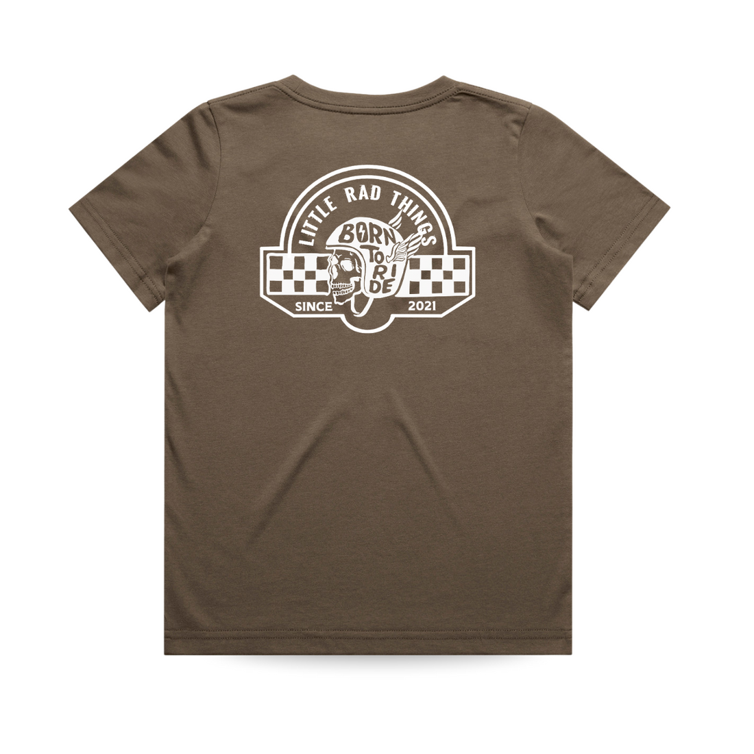Back of Walnut 'Til Death Do We Ride' Tee with Born to Ride graphic.