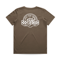 Back of Walnut 'Til Death Do We Ride' Tee with Born to Ride graphic.