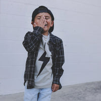Ocean Cubs Wear Greige Acid Wash Spark Tee vintage inspired kids clothes