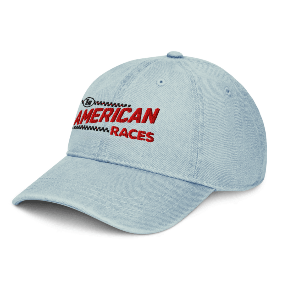 'The American Races' dad hat; light blue, classic 6-panel, soft crown.