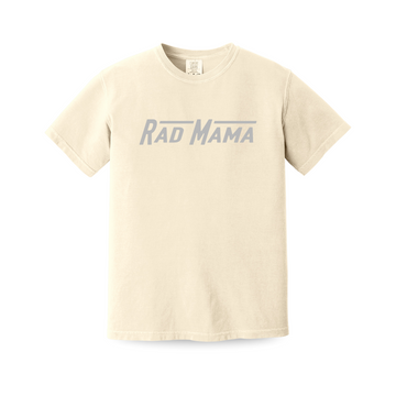 Ivory Rad Mama graphic tee, oversized fit, perfect for everyday comfort.