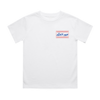 White Peace Trip Tee with small logo on the front
