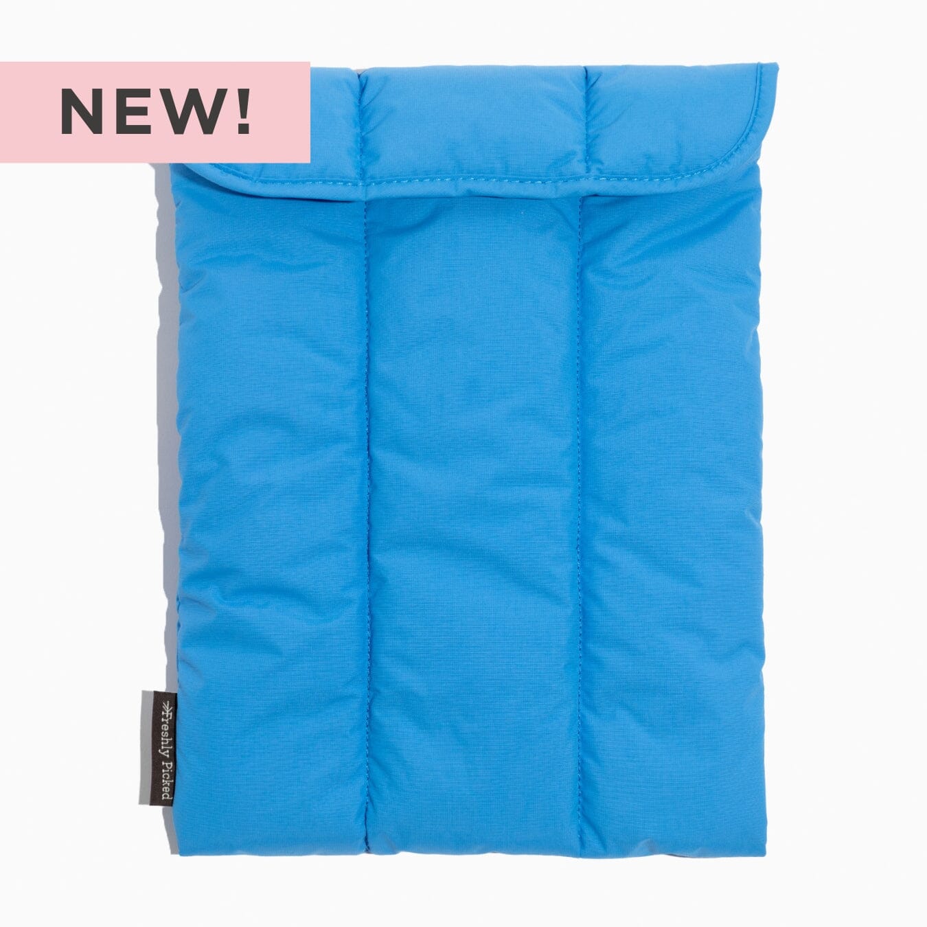 Blue Wave Motion Laptop Sleeve with quilted padding and velcro closure.