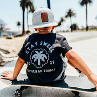 Black Stay Swell graphic tee for kids