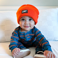 Ocean Cubs Wear Pipeline Dreams double zip footless sleeper, surfing print.