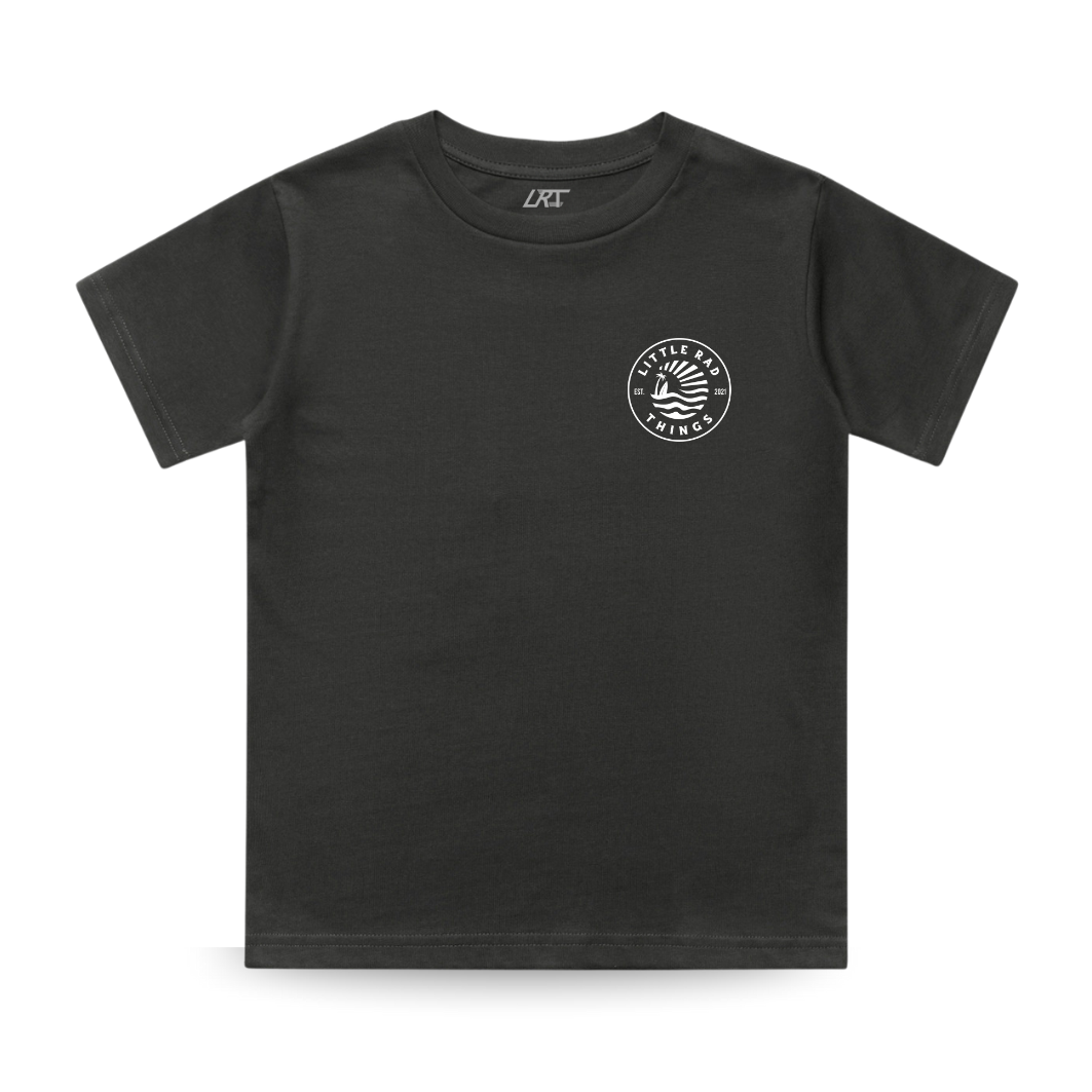 2021 LOGO TEE in COAL color, featuring the Little Rad Things logo.