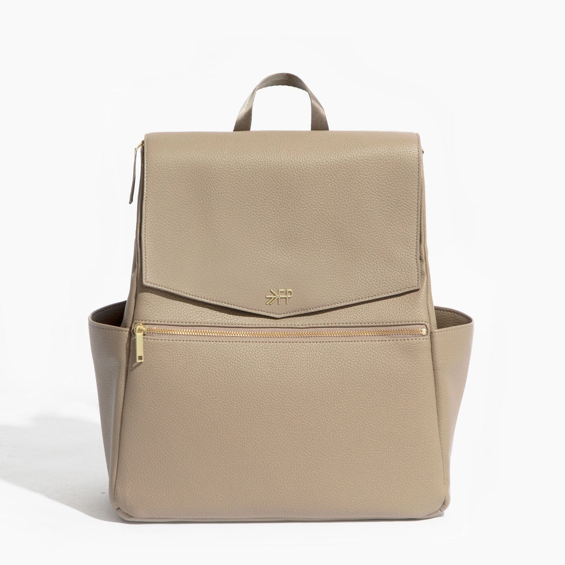 Aspen Classic Diaper Bag II in stone, front view.
