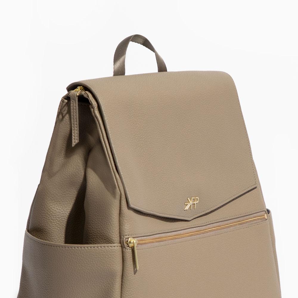 Aspen Classic Diaper Bag II in stone, top view.