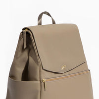 Aspen Classic Diaper Bag II in stone, top view.