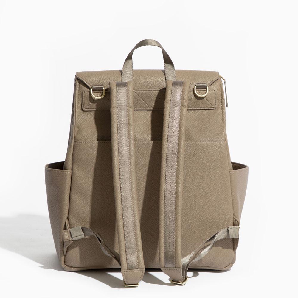 Close up of the Aspen Classic Diaper Bag II showing the metal feet.