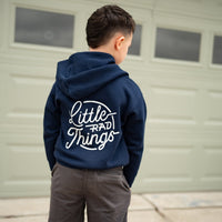 Navy Radiator Hoodie on child