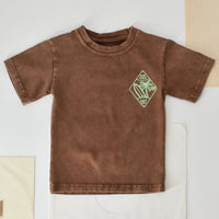 Cocoa Beach Tee flat lay showcasing vintage brown color.