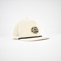 Cream Apex snapback hat with black accent visor and 'Drive Hard Live Fast' logo.