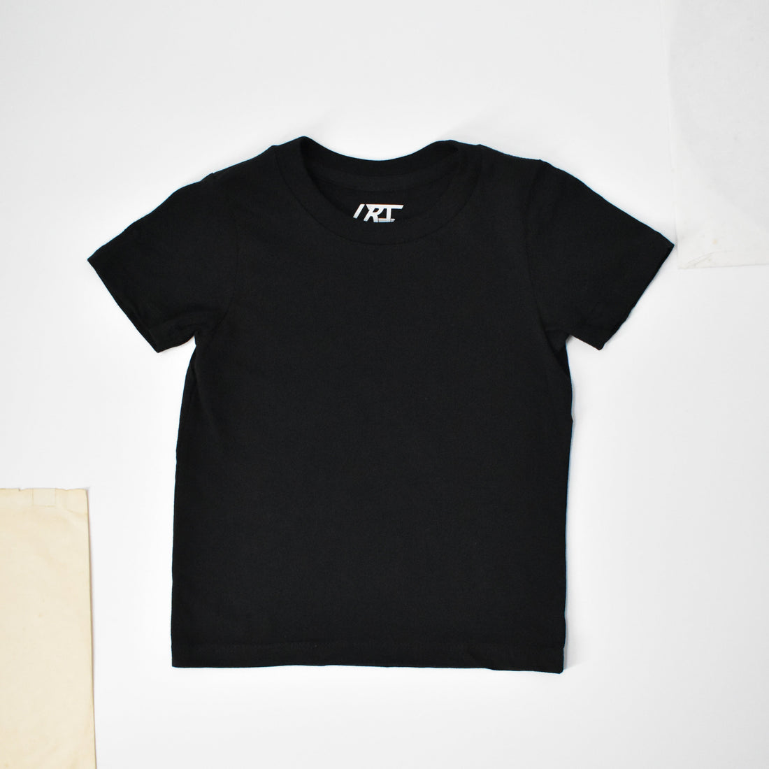 Black RAD Neutrals 100% organic cotton tee, modern clothes for kids.