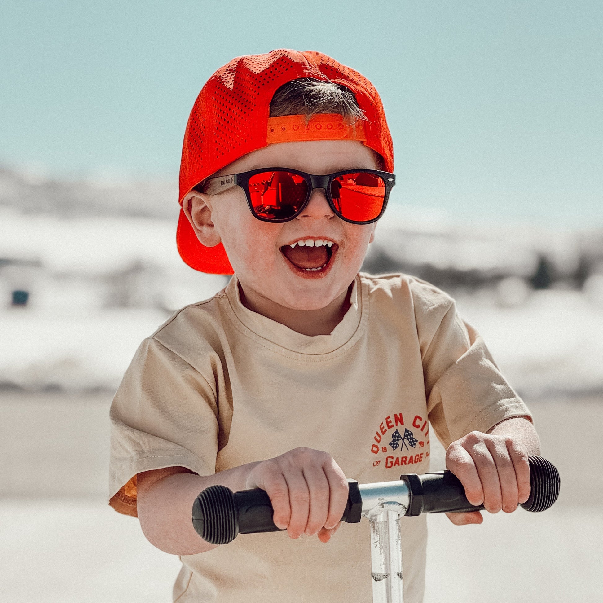 Toddler wearing a vintage-style graphic tee.