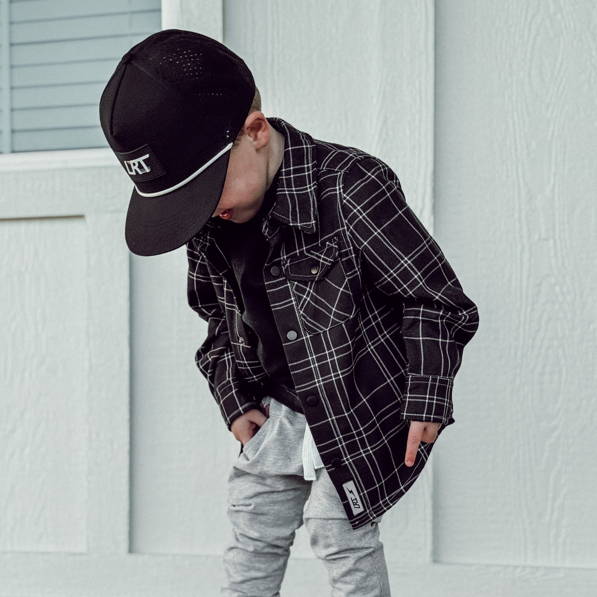 Kids Flip Side flannel for boys, eco-friendly with vintage-inspired style