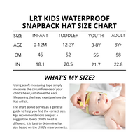 LRT Kids Waterproof Snapback Hat Size Chart