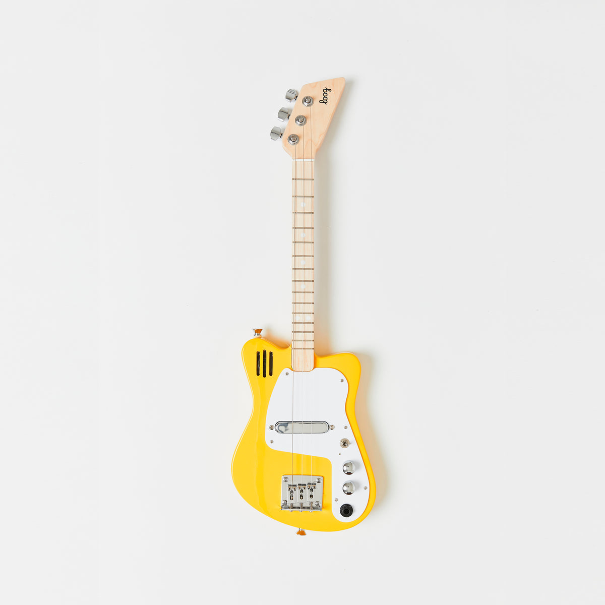 Yellow Loog Mini Electric guitar with amp and speaker
