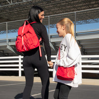 Open view of the Cherry Motion Backpack's interior.