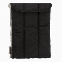 Front view of the quilted Jet Motion Laptop Sleeve in black