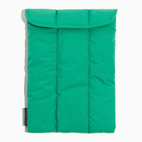 Top view of the Kelly Motion Laptop Sleeve in green with quilted design.