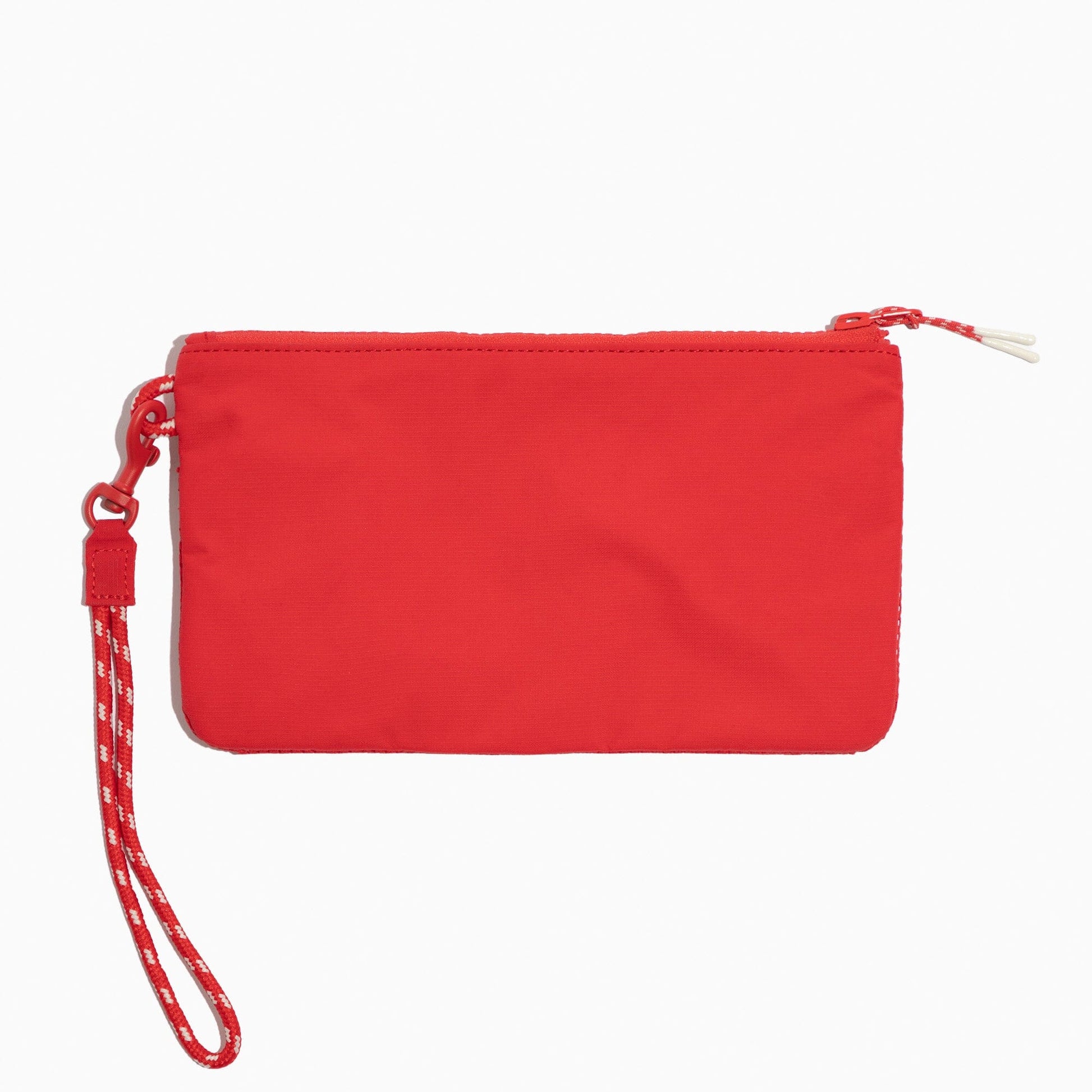 Close-up of the Cherry Motion Wristlet Pouch in red.
