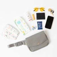 Birch vegan leather Classic Park Pack, styled on white background