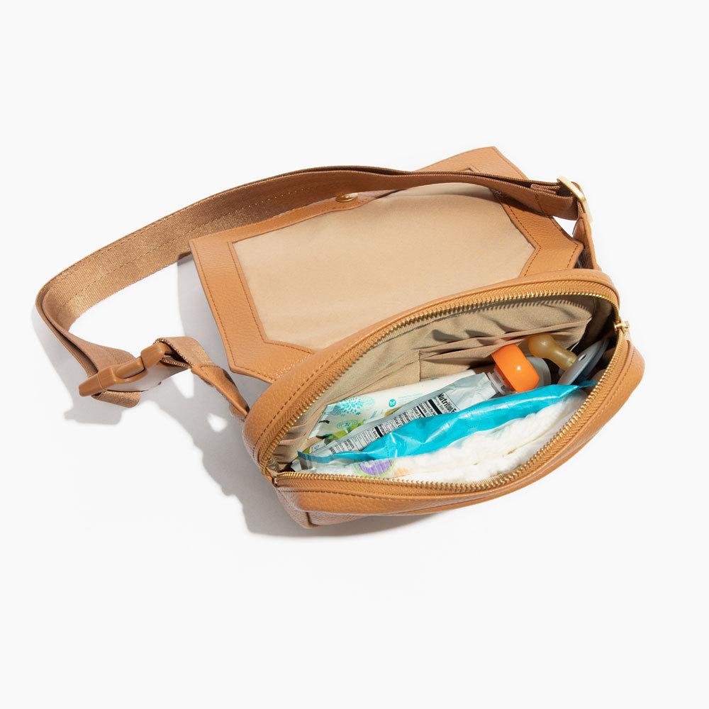 Close-up of Birch vegan leather Classic Park Pack