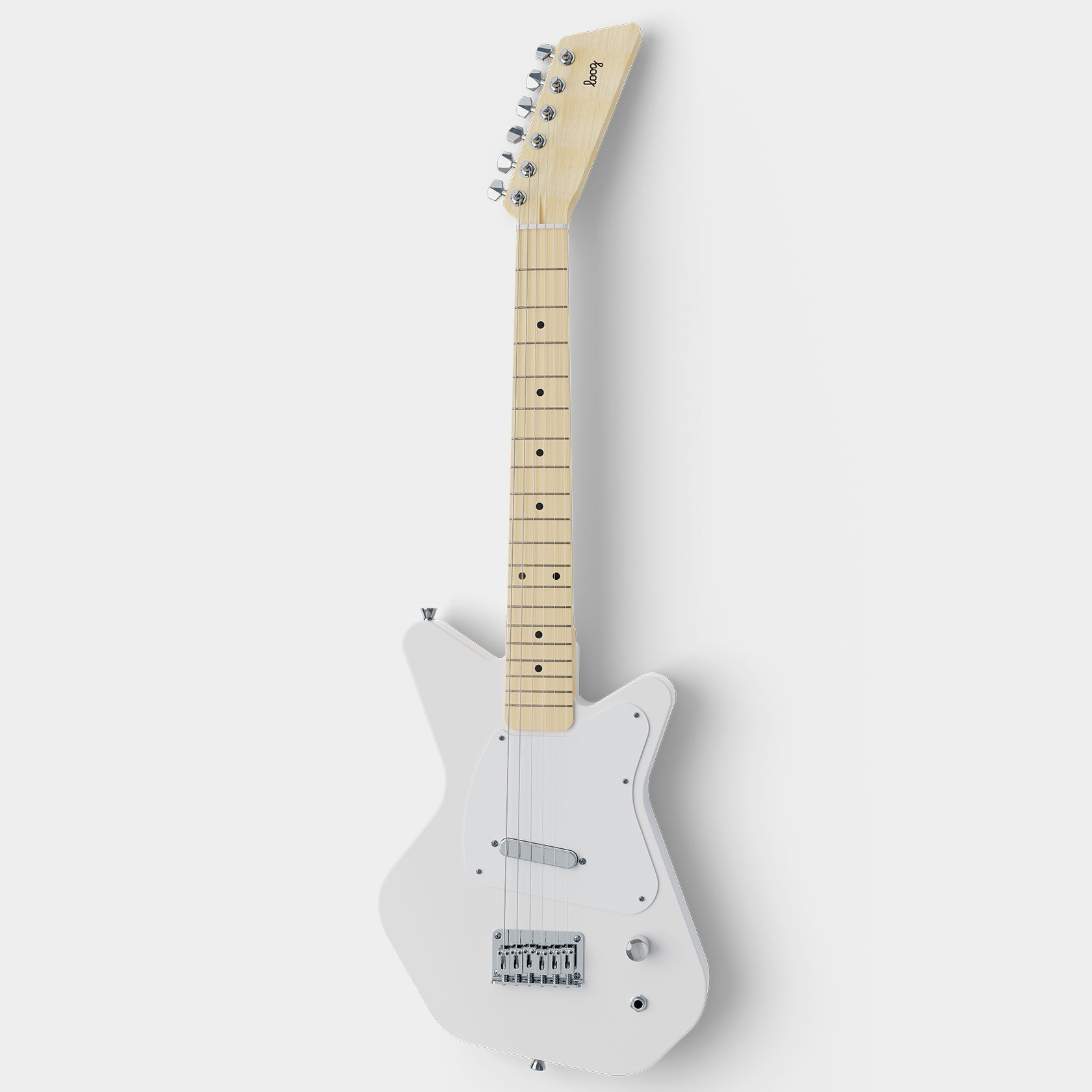 Loog Pro 6 Electric guitar in black, close up view
