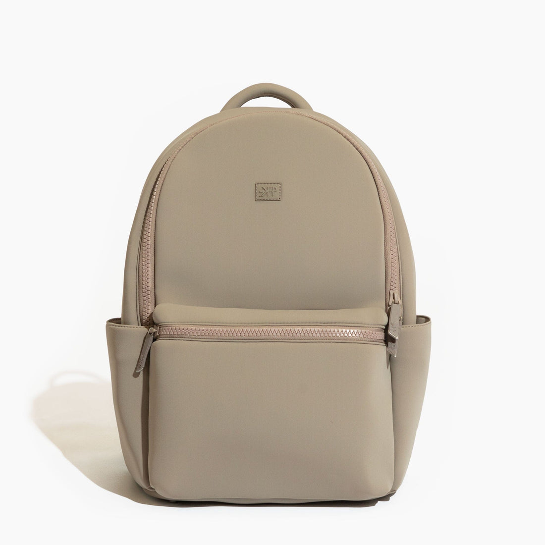 Aspen Seoul Neoprene City Backpack in Sand color, front view.