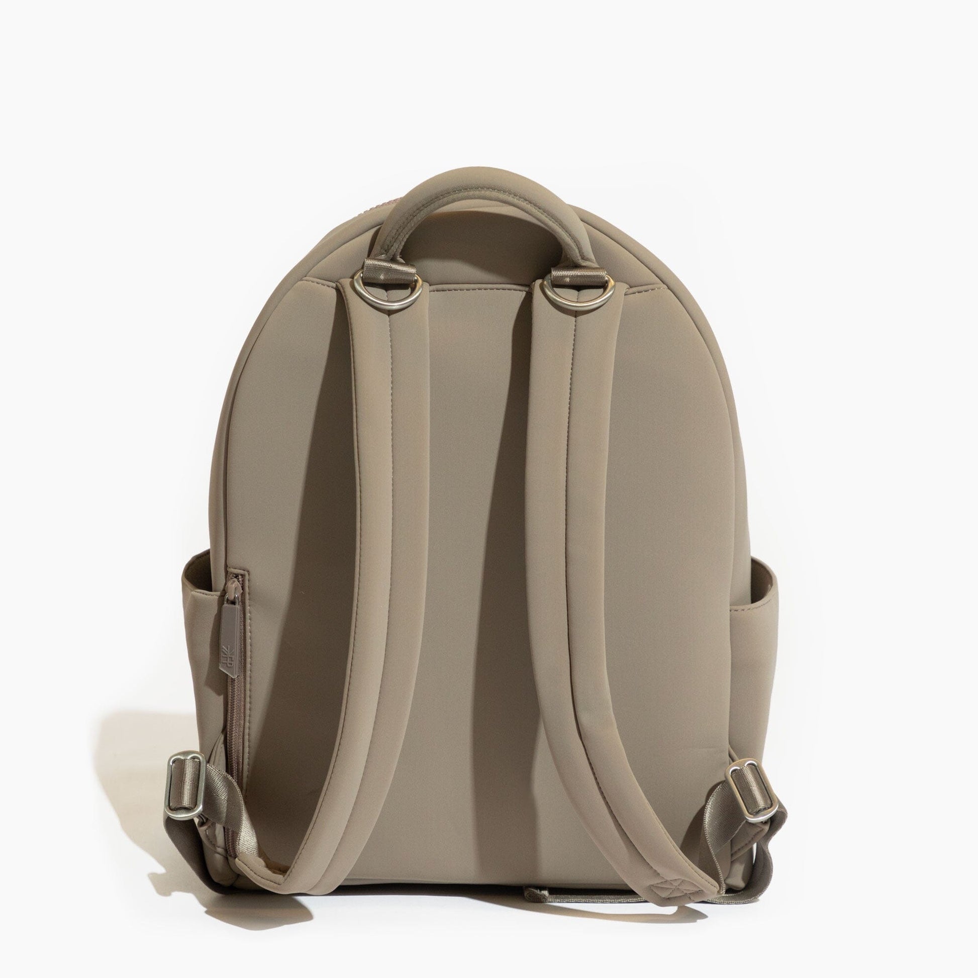 Aspen Seoul Neoprene City Backpack in Sand color, front view.