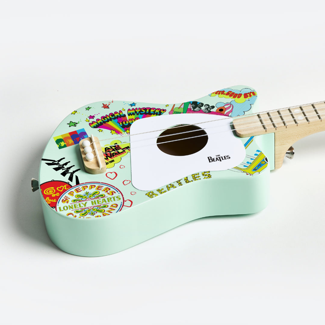 Side angle of the Beatles Loog Mini Guitar