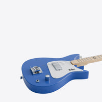 Detailed view of the Beatles Loog guitar body and strings.
